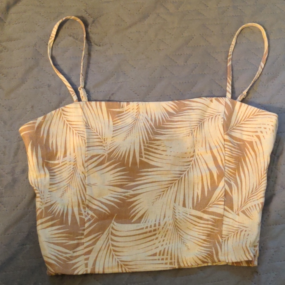 Crop top new palm print